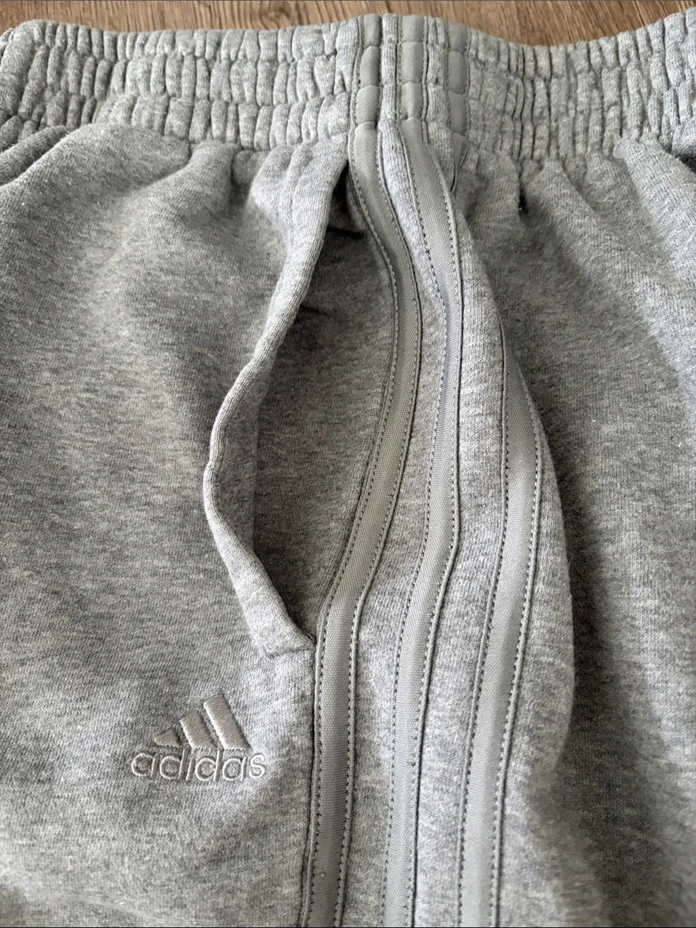 adidas Kids Light Gray Fleece Joggers. Boys size large 14